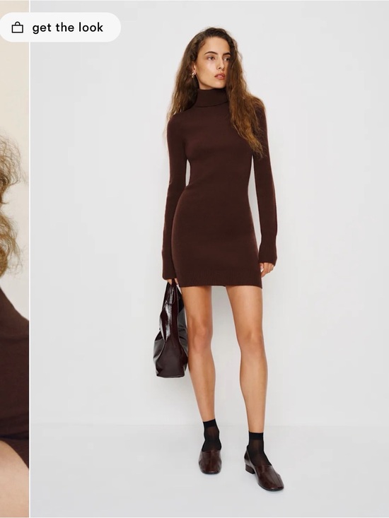 Reformation Dresses & Skirts - NWT Reformation Turtleneck Bodycon Mini Dress in Dark Brown